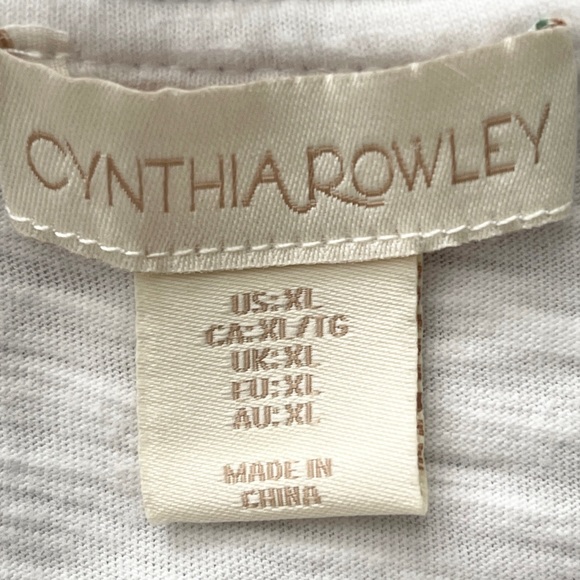 🩶 Cynthia Rowley White Anchor Tee Shirt XL - Picture 4 of 6